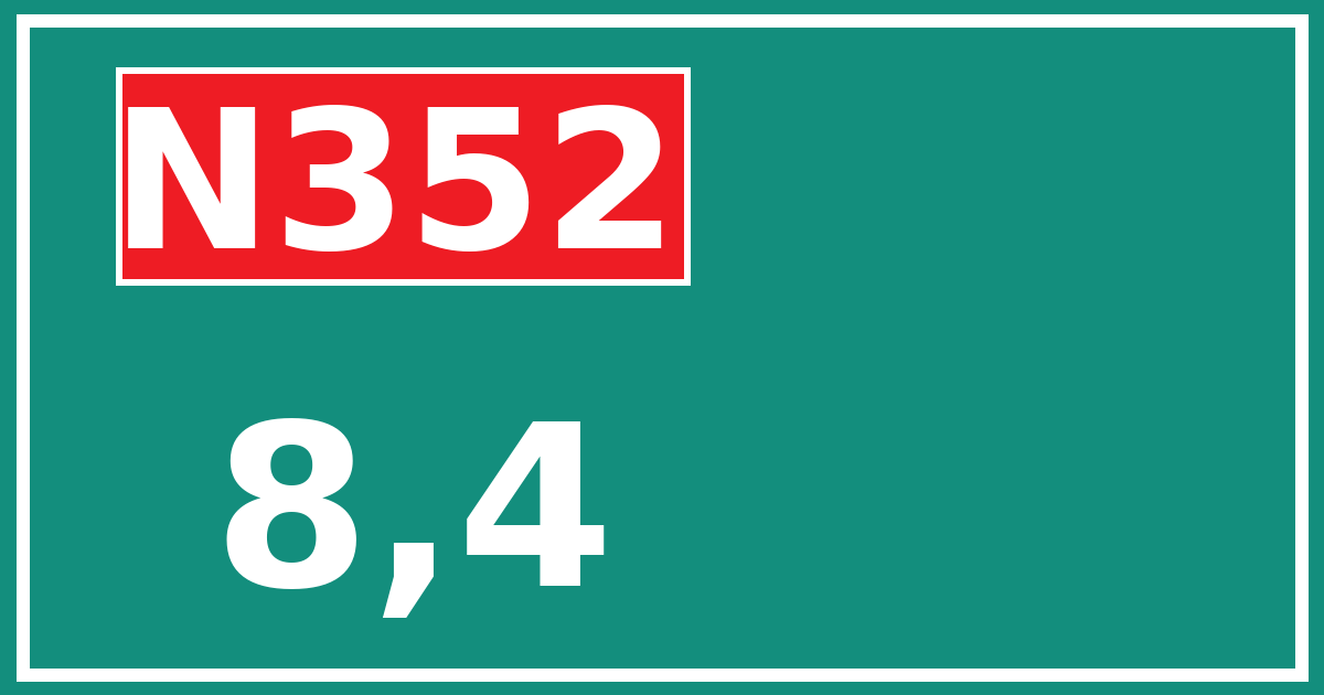 Hectometerbord N352 8,4