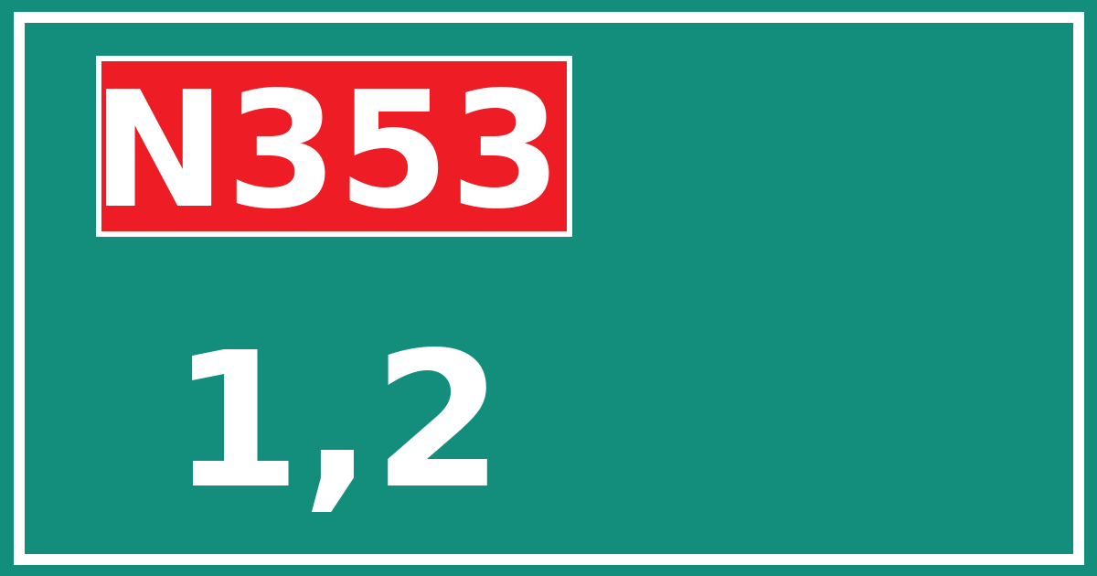 Hectometerbord N353 1,2