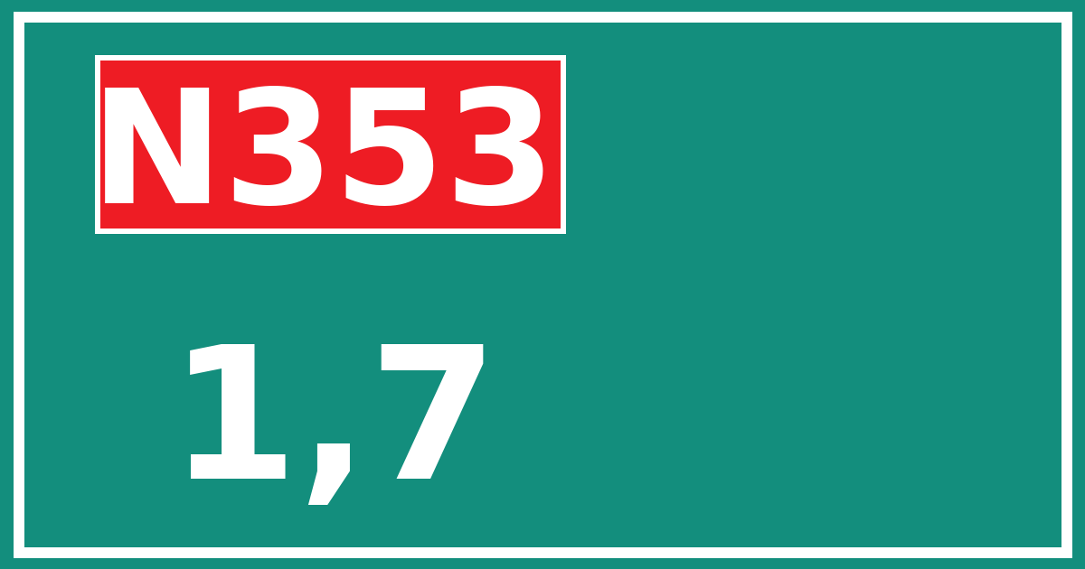 Hectometerbord N353 1,7