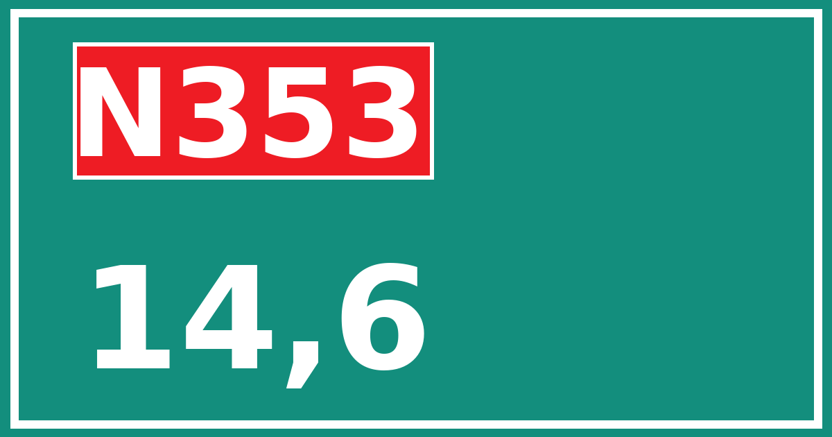 Hectometerbord N353 14,6