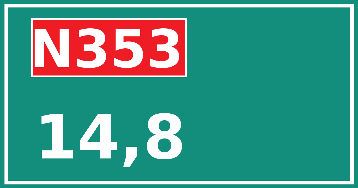 Hectometerbord N353 14,8