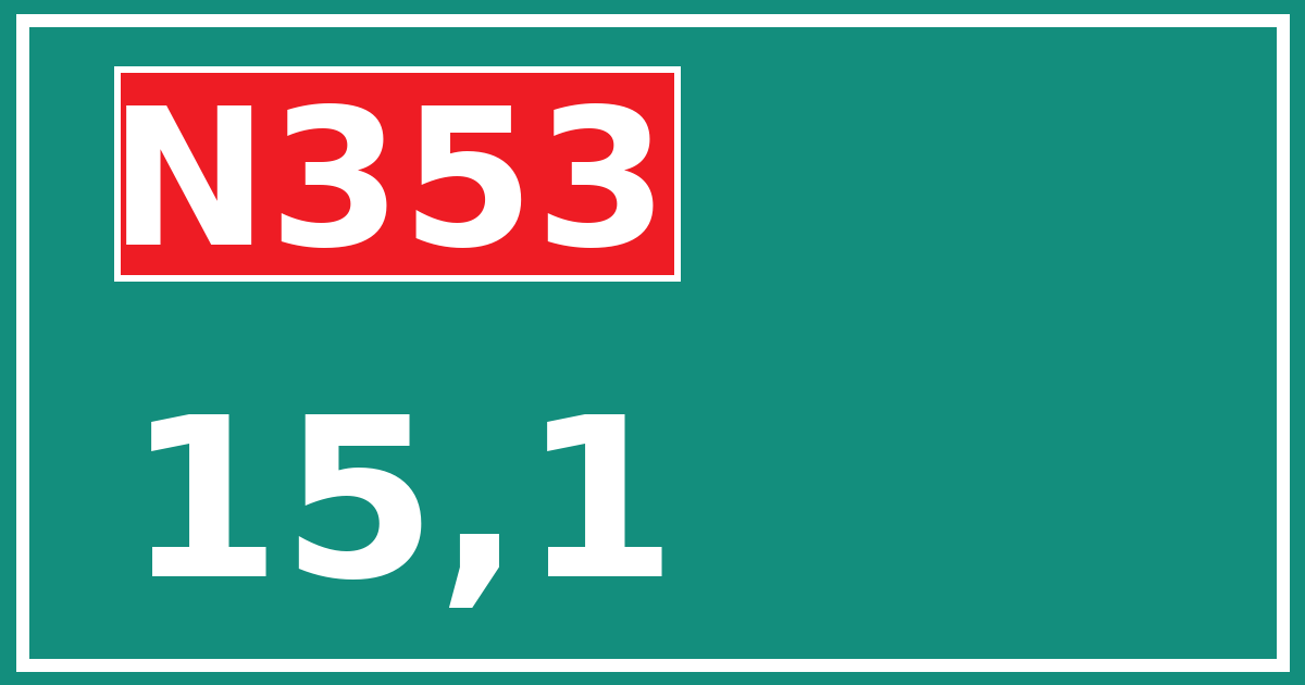 Hectometerbord N353 15,1