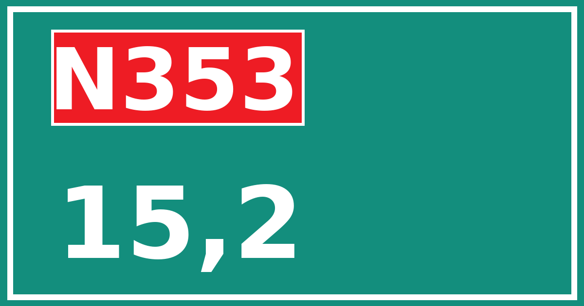 Hectometerbord N353 15,2