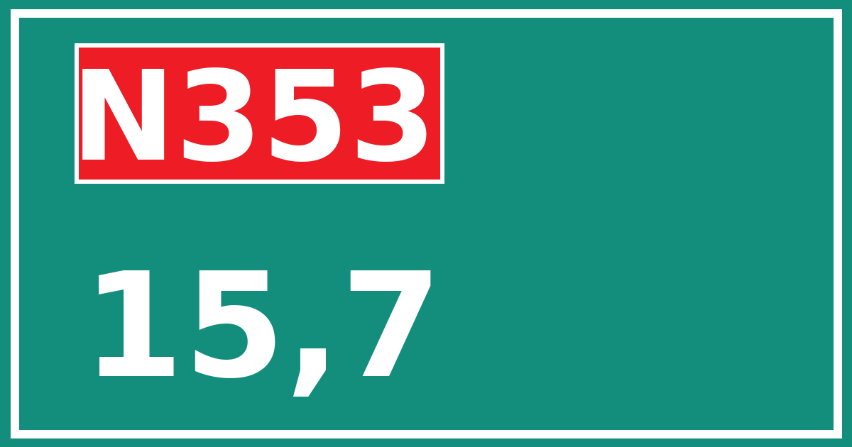 Hectometerbord N353 15,7