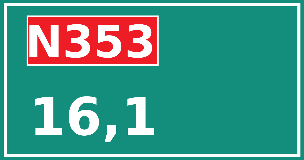 Hectometerbord N353 16,1