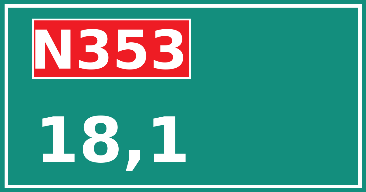 Hectometerbord N353 18,1