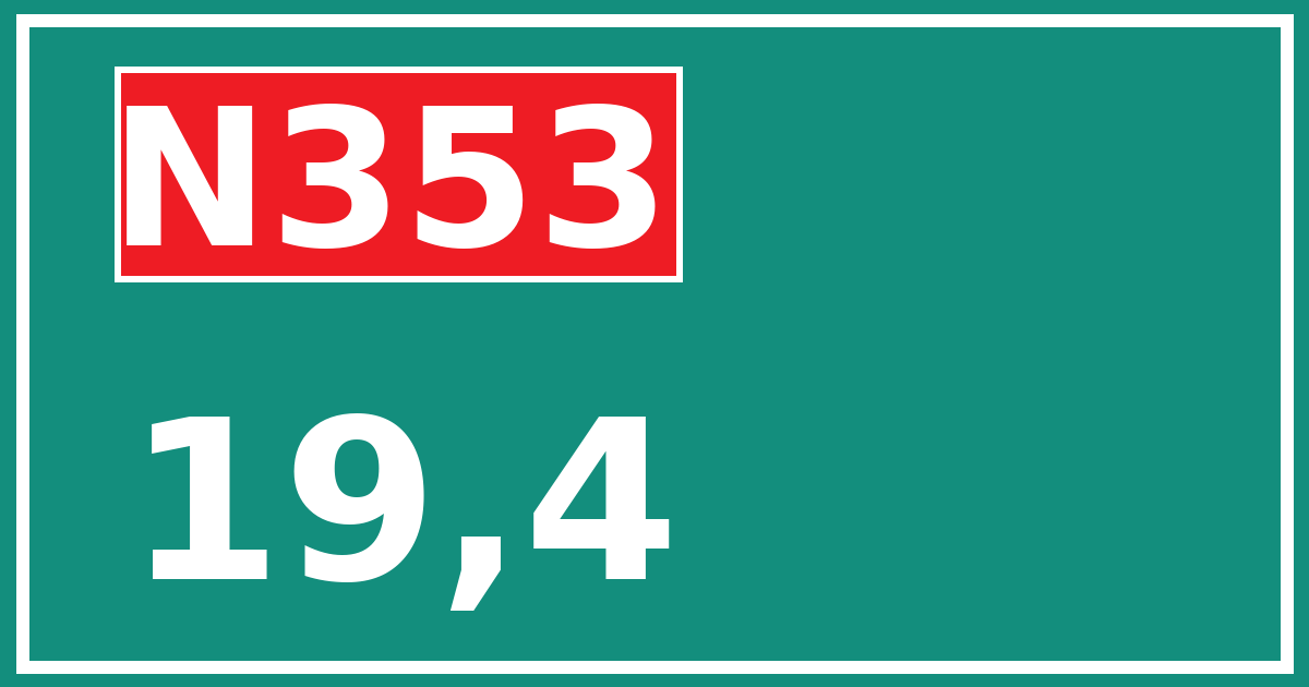 Hectometerbord N353 19,4