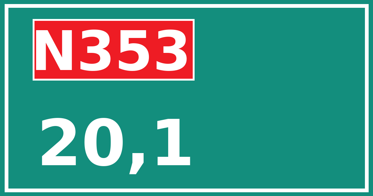 Hectometerbord N353 20,1