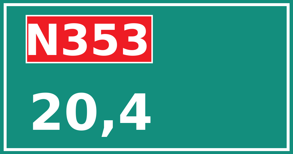 Hectometerbord N353 20,4
