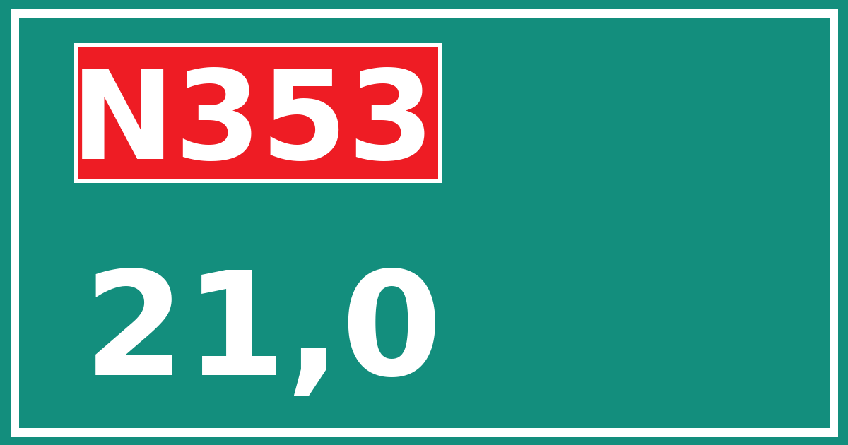 Hectometerbord N353 21,0