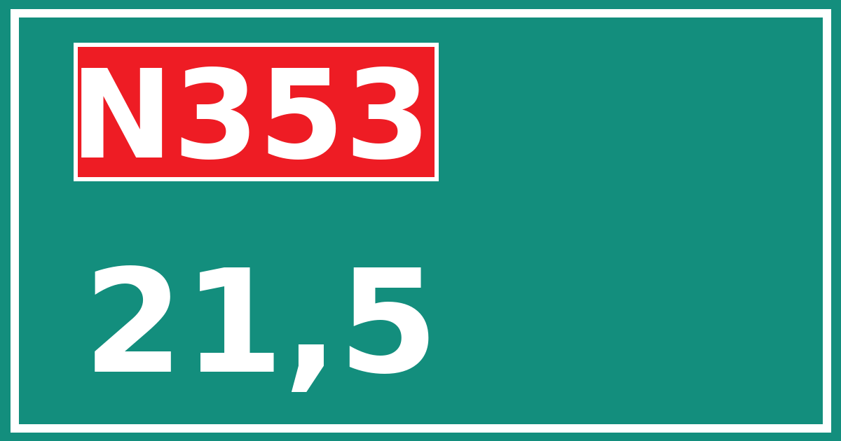 Hectometerbord N353 21,5