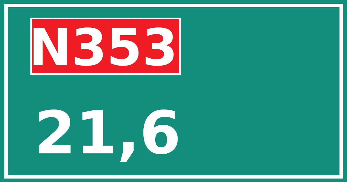 Hectometerbord N353 21,6