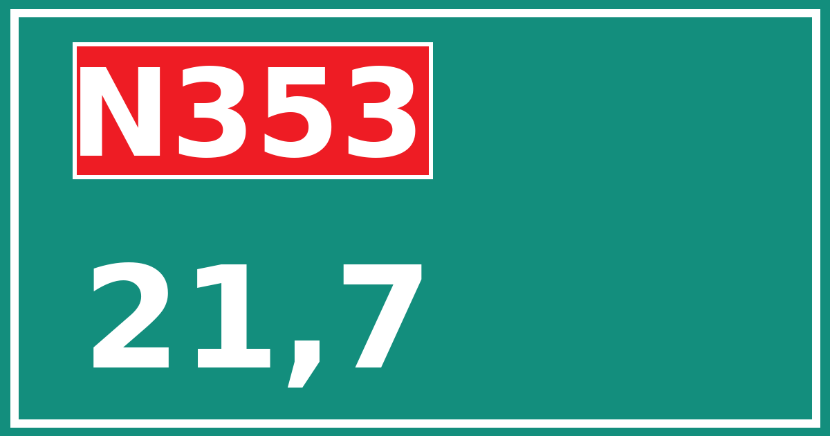 Hectometerbord N353 21,7