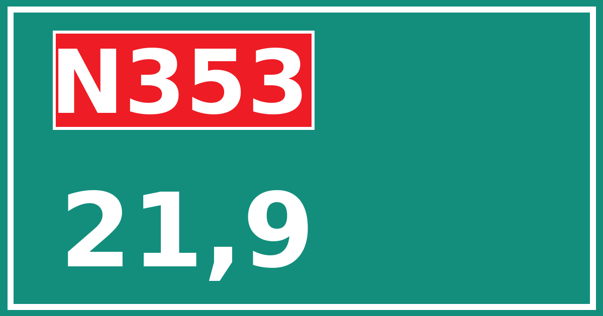 Hectometerbord N353 21,9