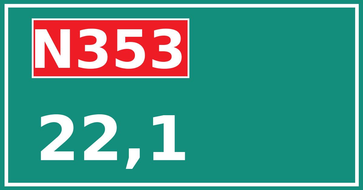 Hectometerbord N353 22,1