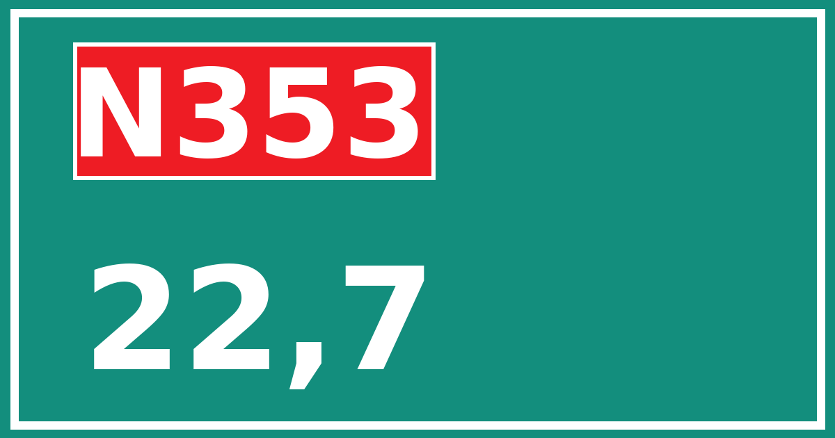 Hectometerbord N353 22,7