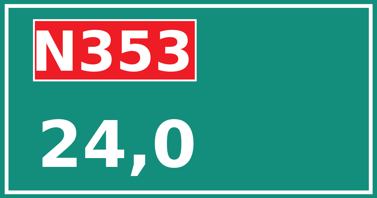 Hectometerbord N353 24,0