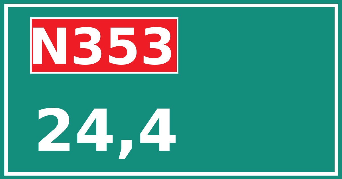 Hectometerbord N353 24,4