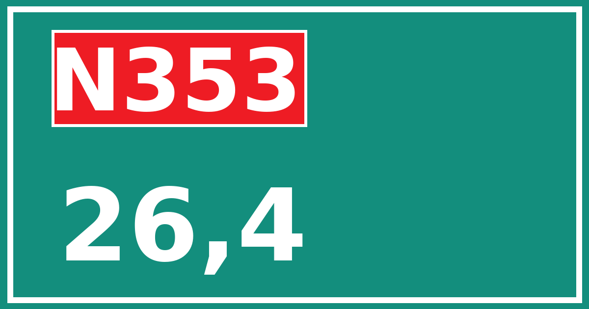 Hectometerbord N353 26,4