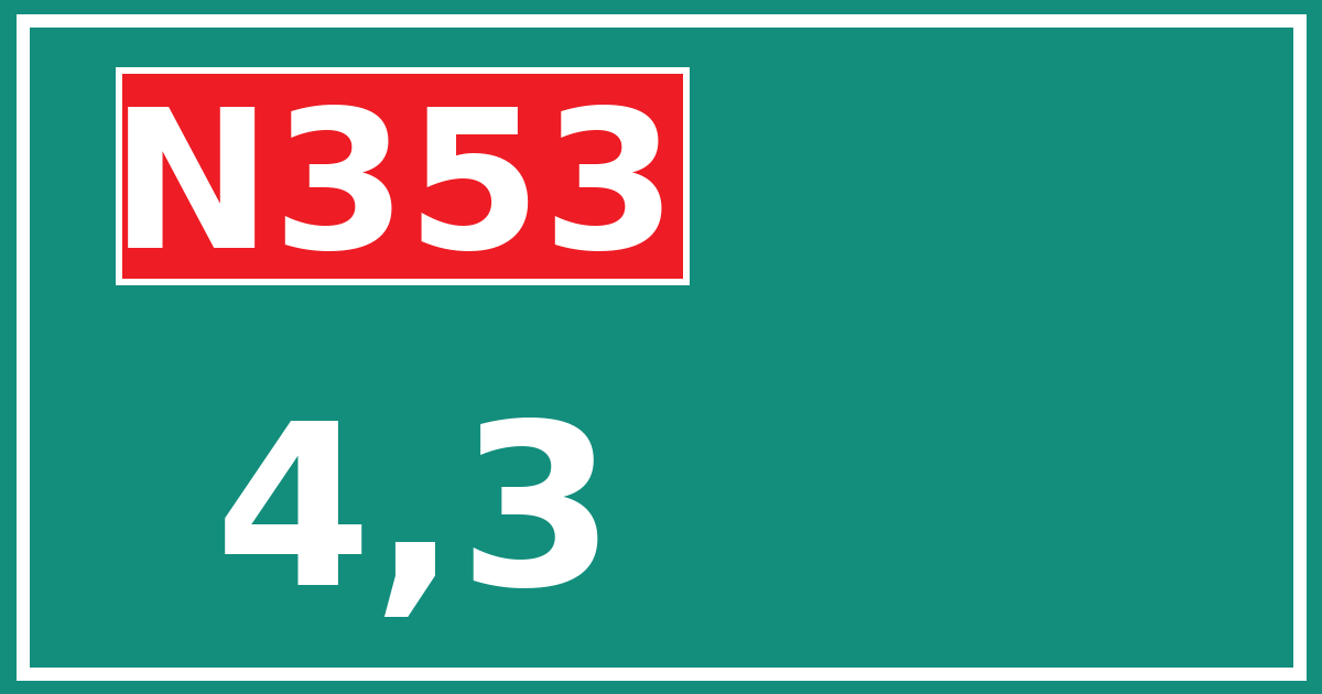 Hectometerbord N353 4,3