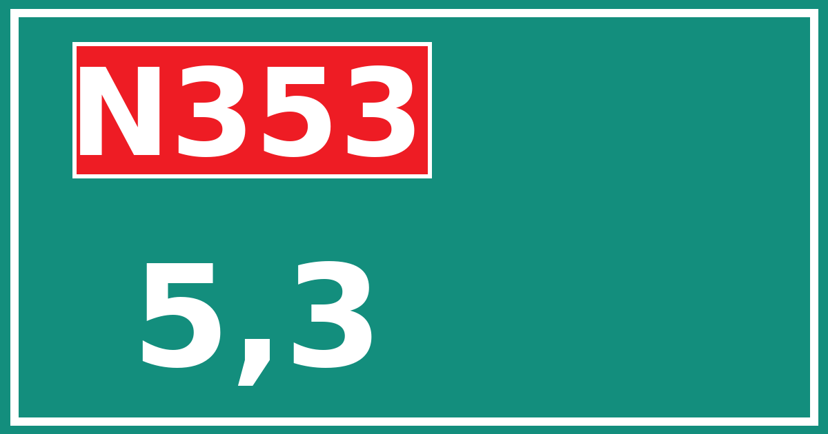 Hectometerbord N353 5,3