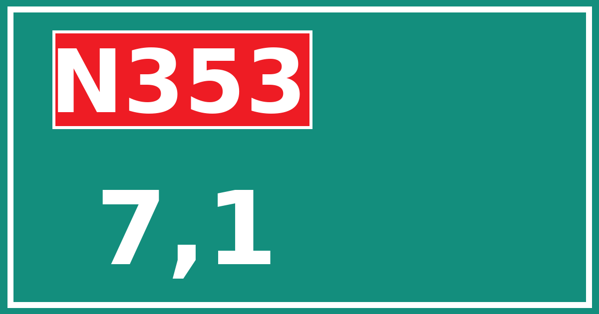 Hectometerbord N353 7,1