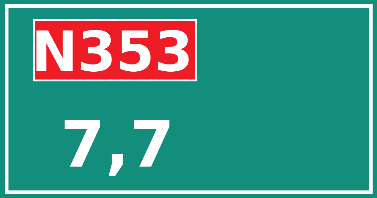 Hectometerbord N353 7,7