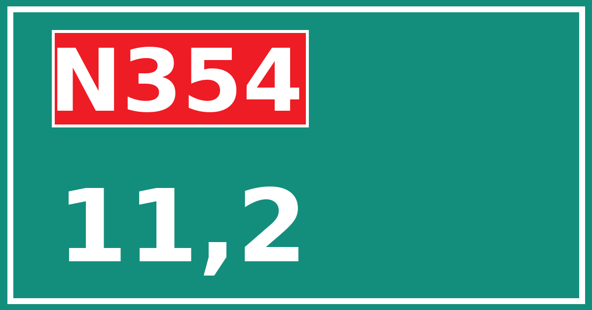 Hectometerbord N354 11,2
