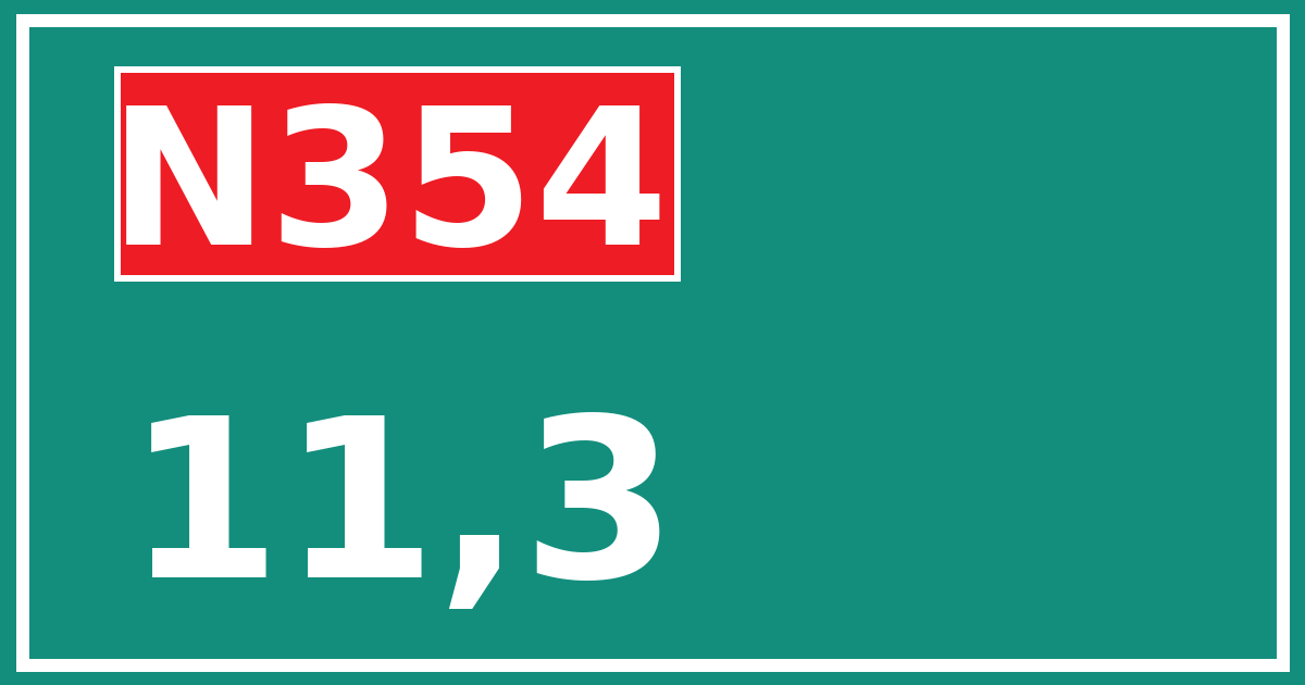 Hectometerbord N354 11,3