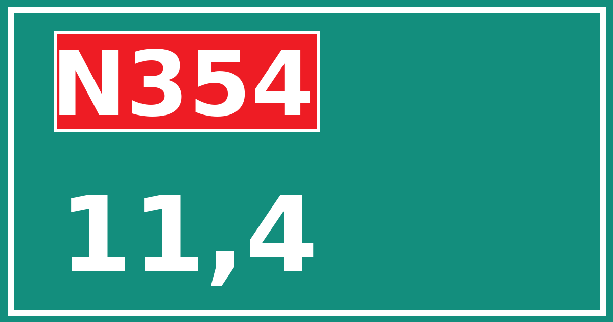 Hectometerbord N354 11,4