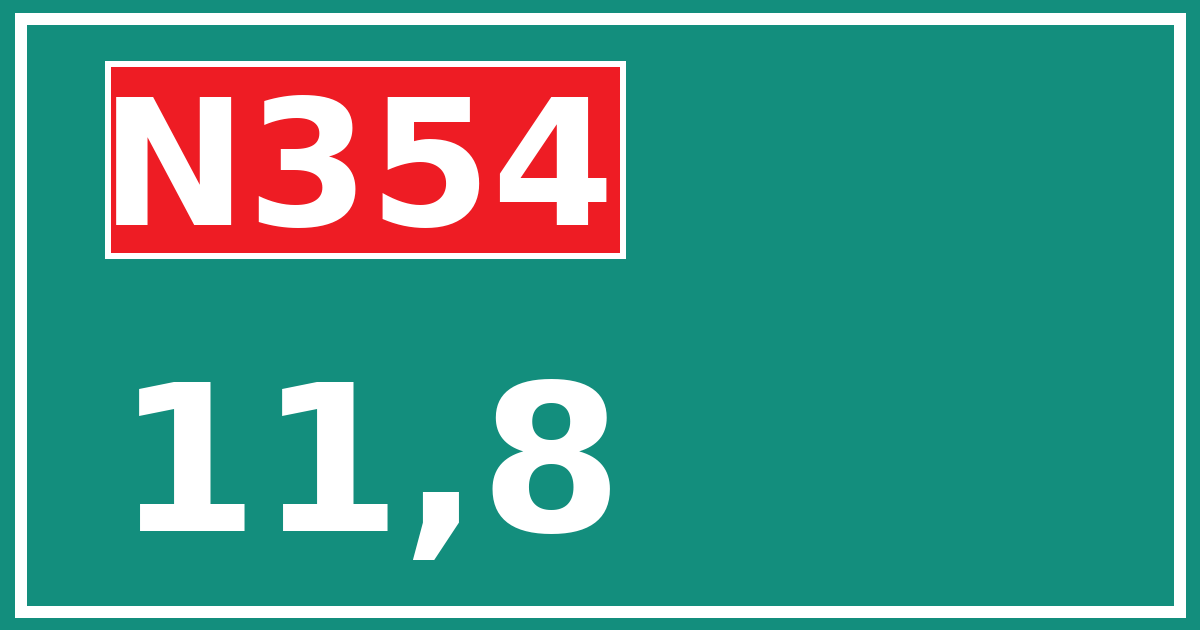 Hectometerbord N354 11,8