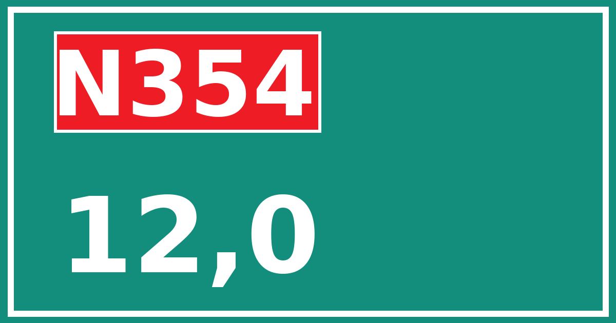 Hectometerbord N354 12,0