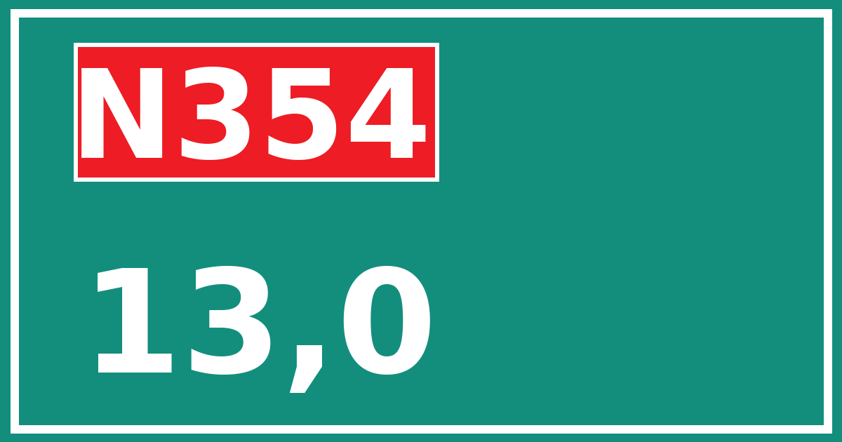 Hectometerbord N354 13,0