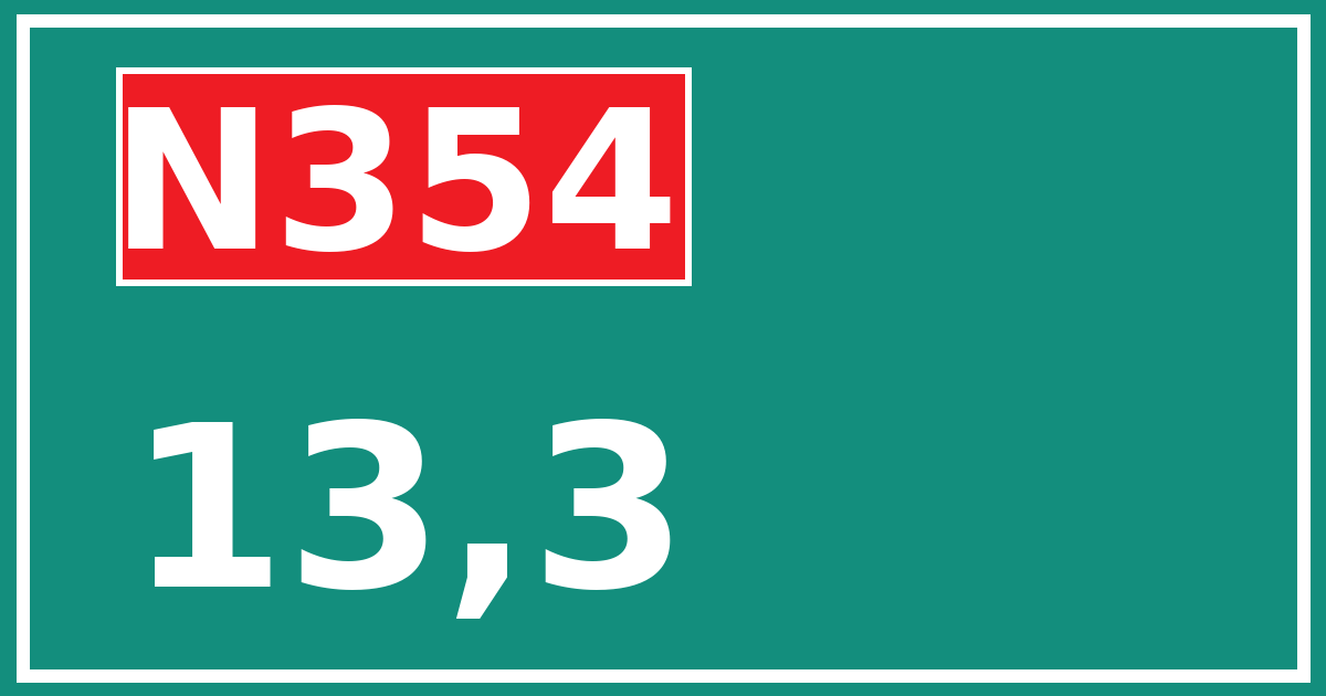 Hectometerbord N354 13,3