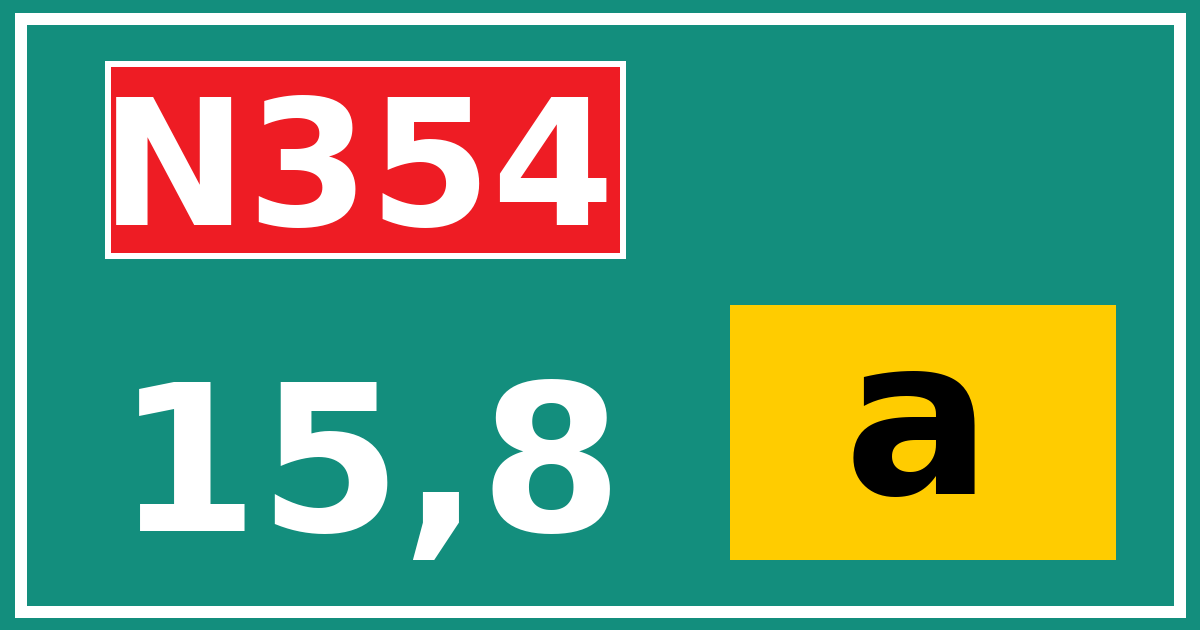 Hectometerbord N354 15,8 letter a