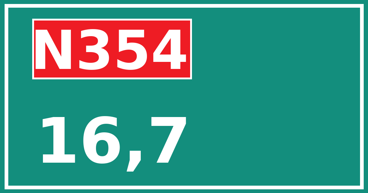 Hectometerbord N354 16,7