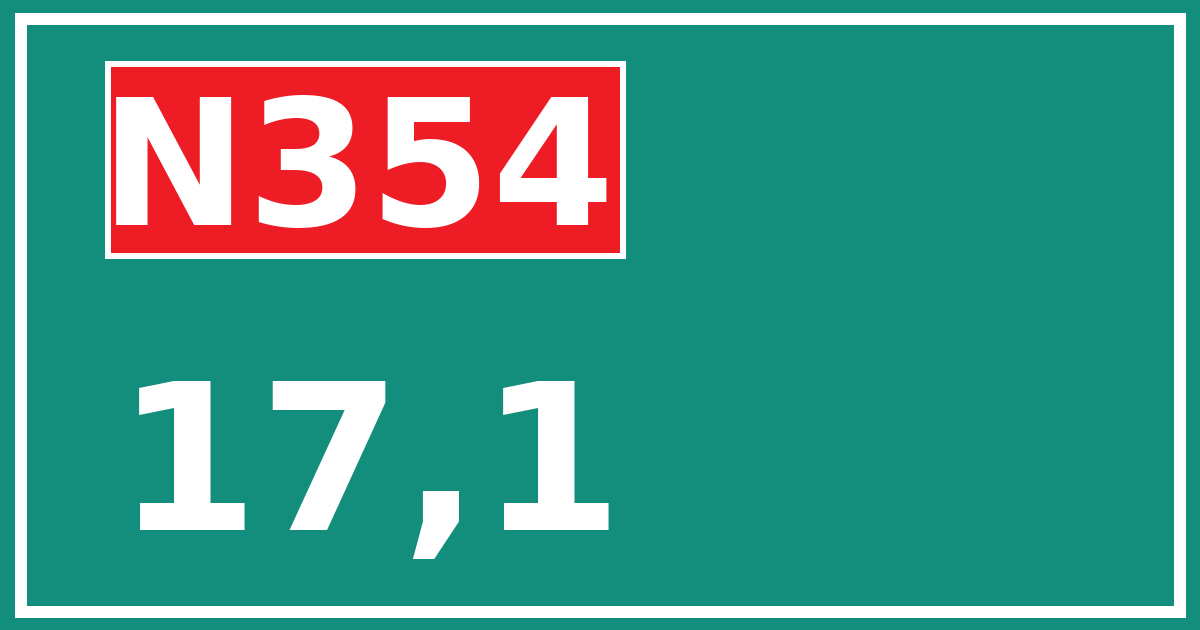 Hectometerbord N354 17,1