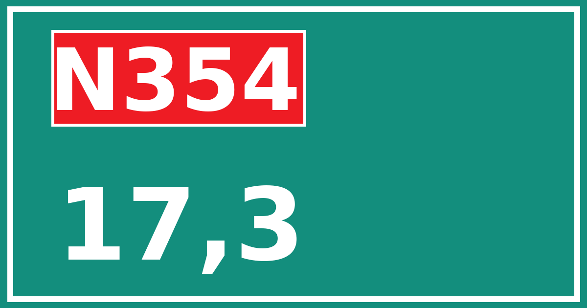 Hectometerbord N354 17,3