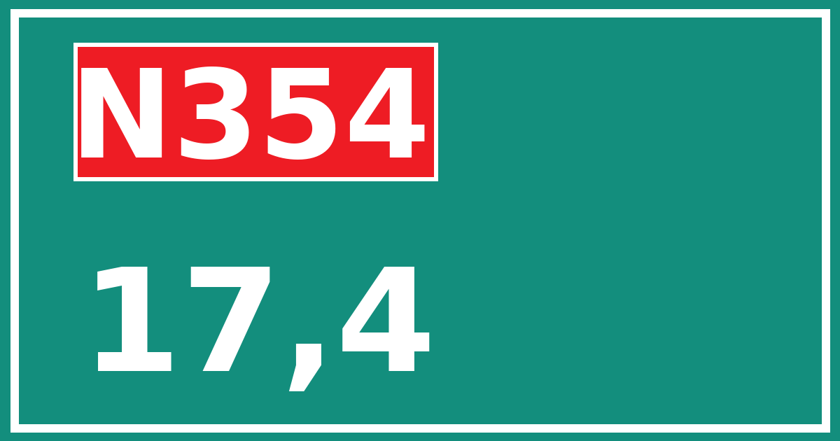 Hectometerbord N354 17,4