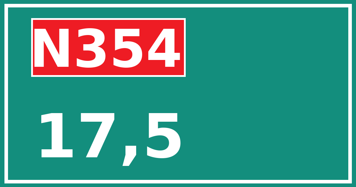 Hectometerbord N354 17,5