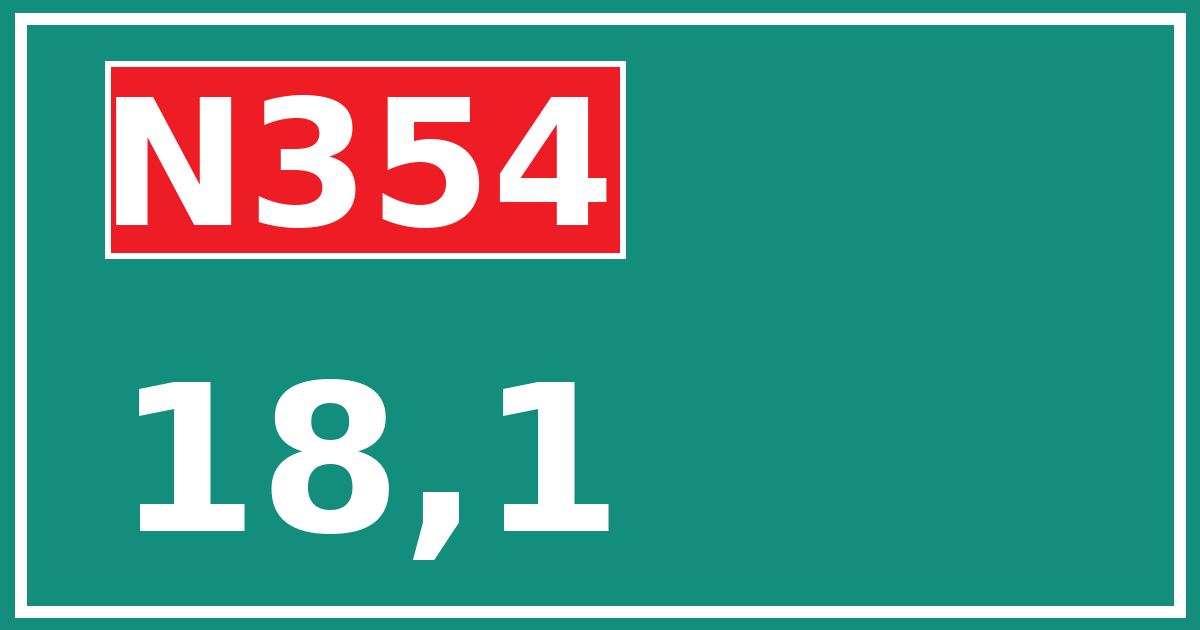 Hectometerbord N354 18,1