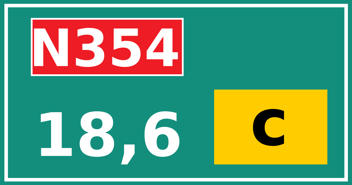 Hectometerbord N354 18,6 letter c