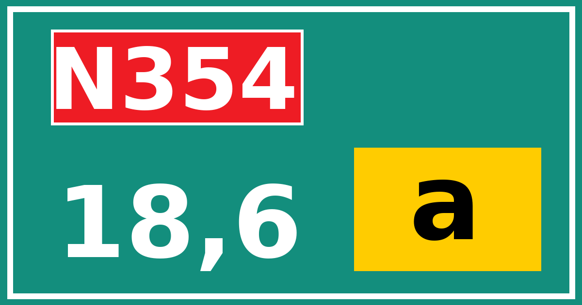 Hectometerbord N354 18,6 letter a