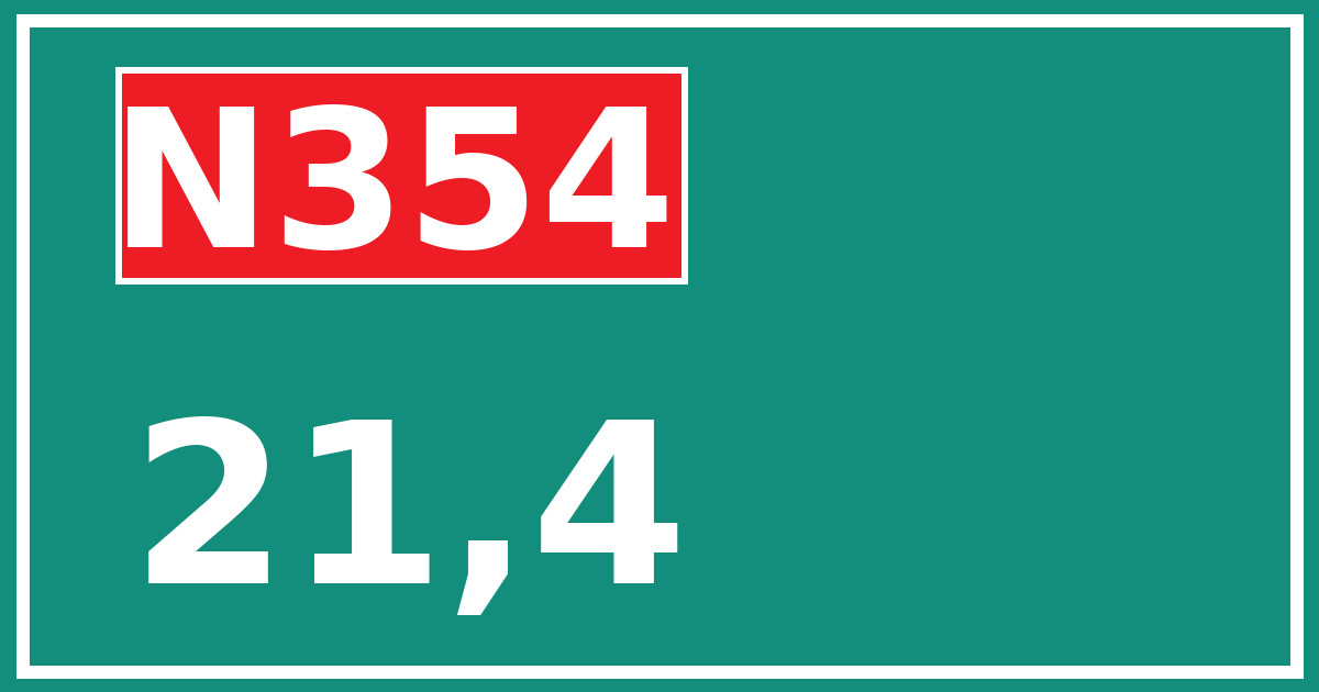 Hectometerbord N354 21,4