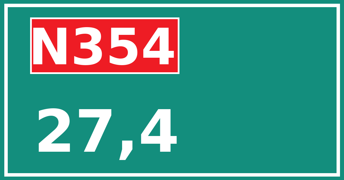 Hectometerbord N354 27,4