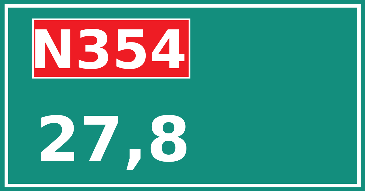 Hectometerbord N354 27,8