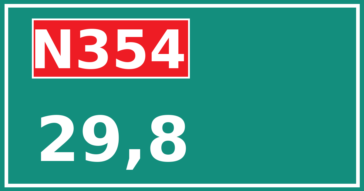 Hectometerbord N354 29,8