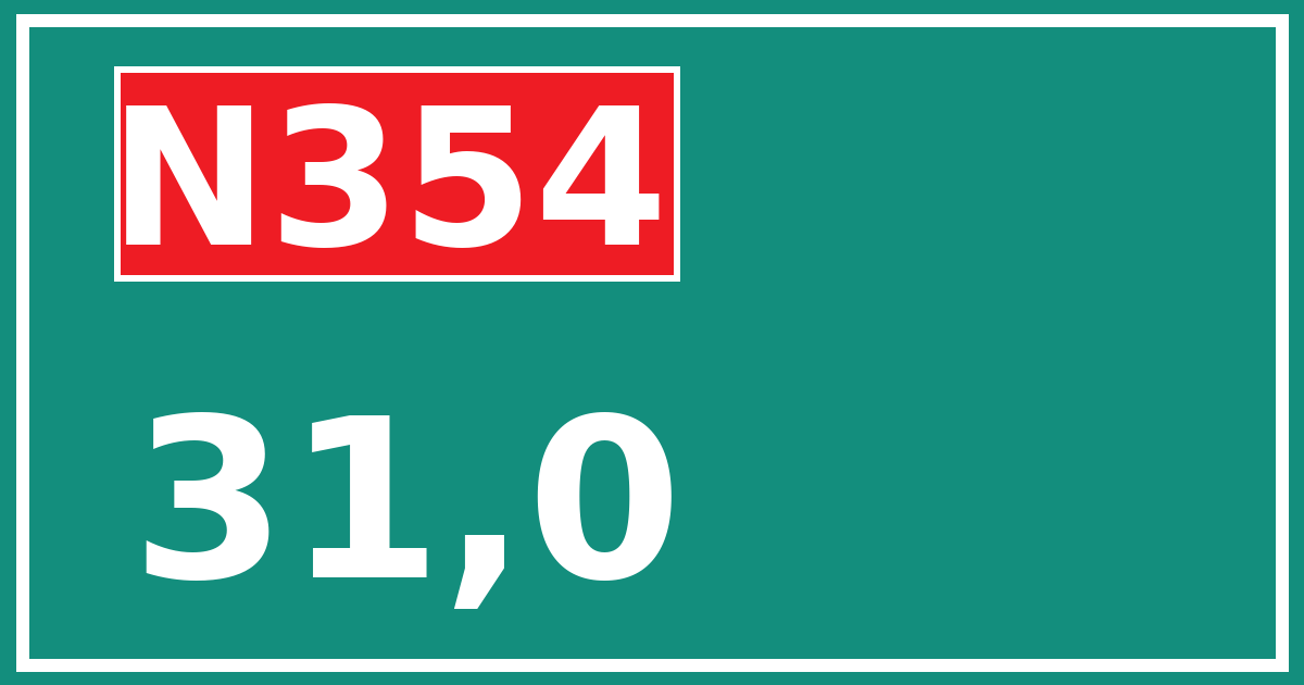Hectometerbord N354 31,0