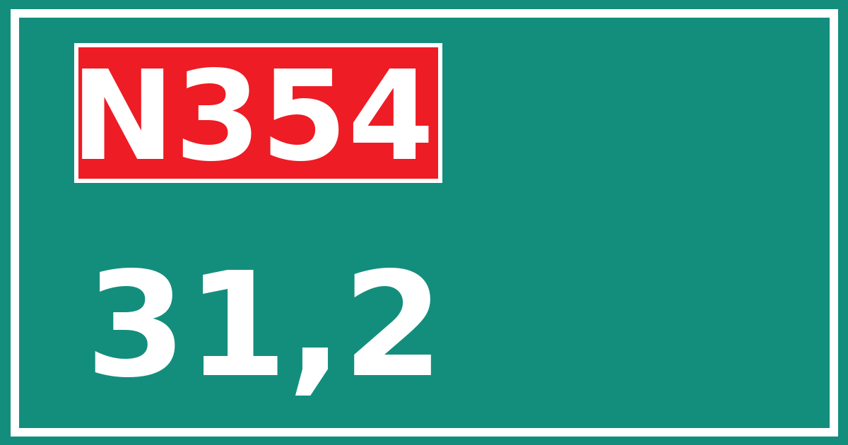 Hectometerbord N354 31,2