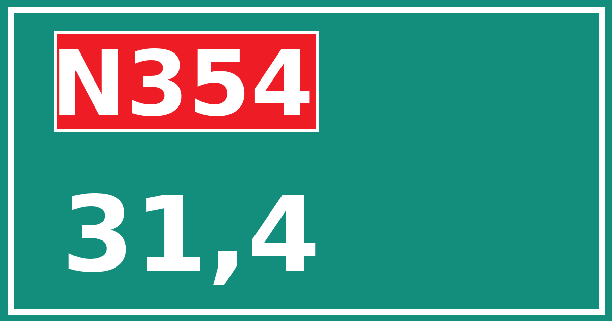 Hectometerbord N354 31,4